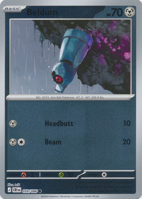Beldum : CHAOS RISING (Reverse holo) - 059/086