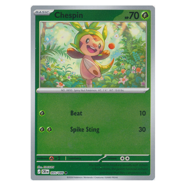 Chespin : CHAOS RISING (Reverse holo) - 005/086