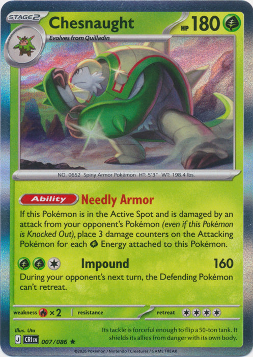 Chesnaught : CHAOS RISING (Holo) - 007/086 - Lockett Labs UK