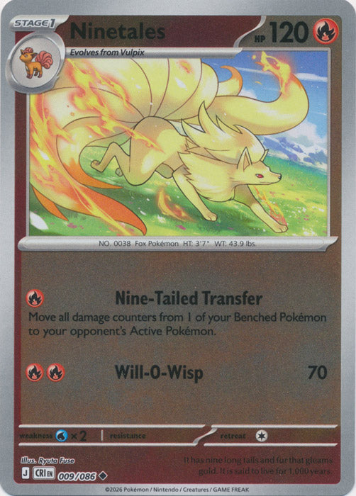 Ninetales : CHAOS RISING (Reverse holo) - 009/086