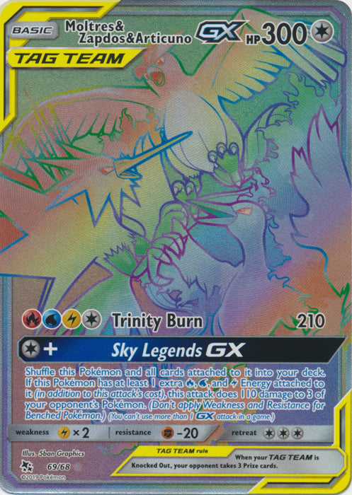 Moltres & Zapdos & Articuno GX : HIDDEN FATES - 69/68