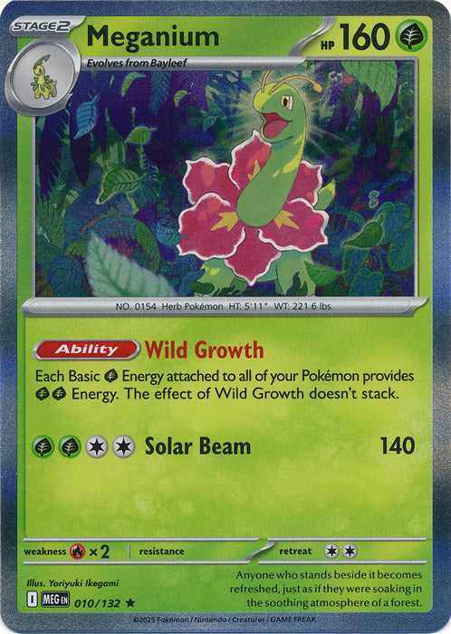 Meganium : MEGA EVOLUTION BASE (Holo) - 010/132 - Lockett Labs UK