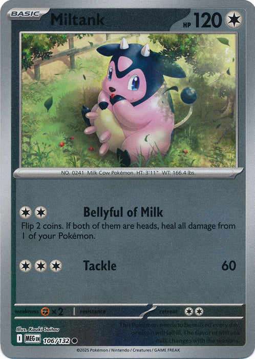 Miltank : MEGA EVOLUTION BASE (Reverse holo) - 106/132 - Lockett Labs UK