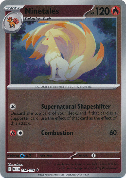 Ninetales : MEGA EVOLUTION BASE (Reverse holo) - 020/132