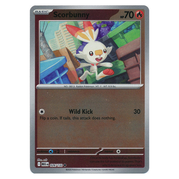 Scorbunny : MEGA EVOLUTION BASE (Reverse holo) - 026/132
