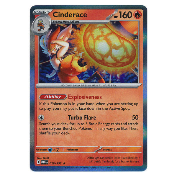 Cinderace : MEGA EVOLUTION BASE (Holo) - 028/132