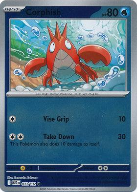 Corphish : MEGA EVOLUTION BASE (Reverse holo) - 033/132