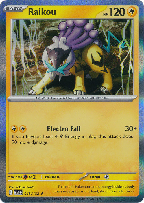 Raikou : MEGA EVOLUTION BASE (Holo) - 048/132 - Lockett Labs UK