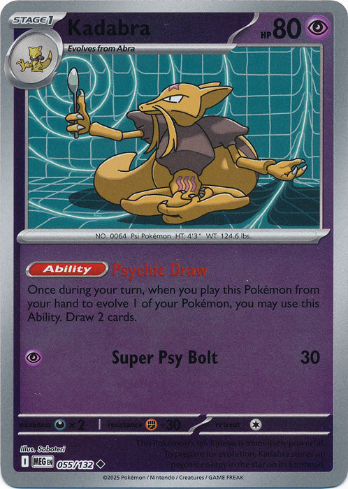 Kadabra : MEGA EVOLUTION BASE (Reverse holo) - 055/132 - Lockett Labs UK