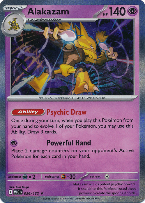 Alakazam : MEGA EVOLUTION BASE (Holo) - 056/132 - Lockett Labs UK