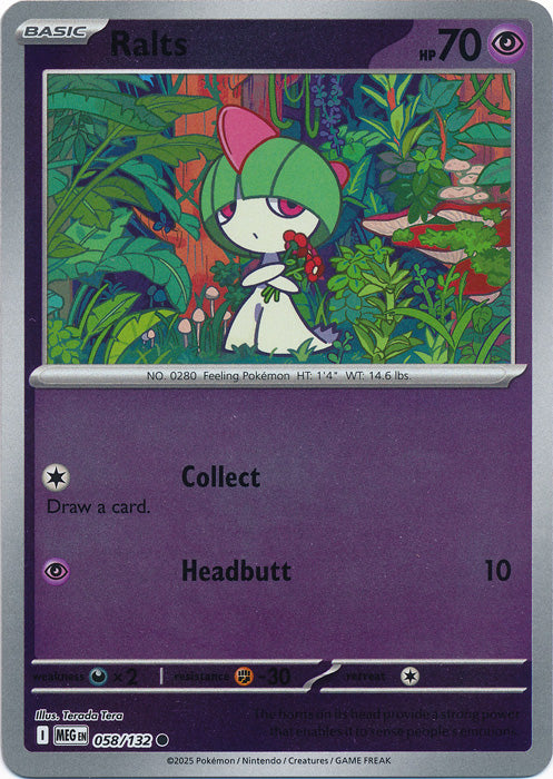 Ralts : MEGA EVOLUTION BASE (Reverse holo) - 058/132 - Lockett Labs UK