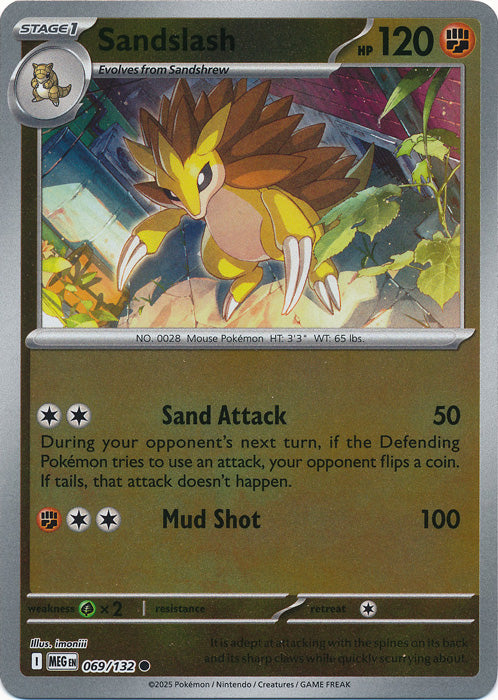 Sandslash : MEGA EVOLUTION BASE (Reverse holo) - 069/132 - Lockett Labs UK