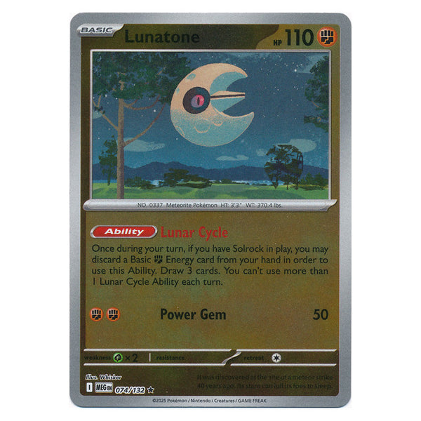 Lunatone : MEGA EVOLUTION BASE (Reverse holo) - 074/132