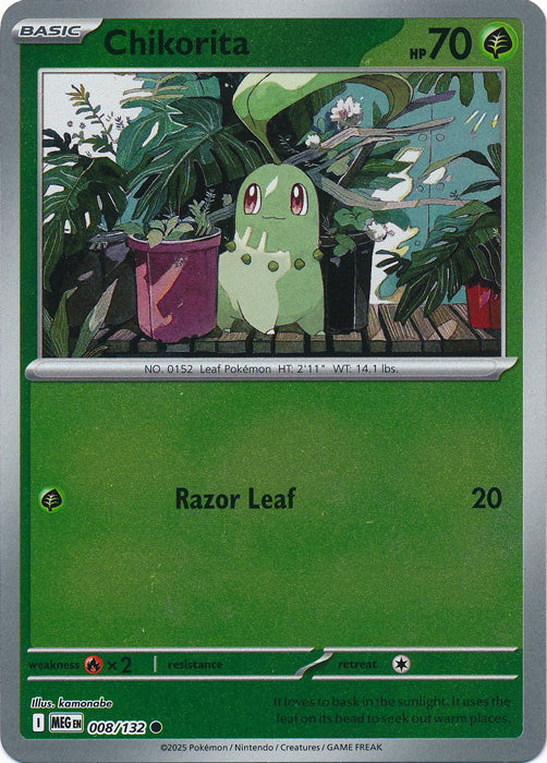 Chikorita : MEGA EVOLUTION BASE (Reverse holo) - 008/132