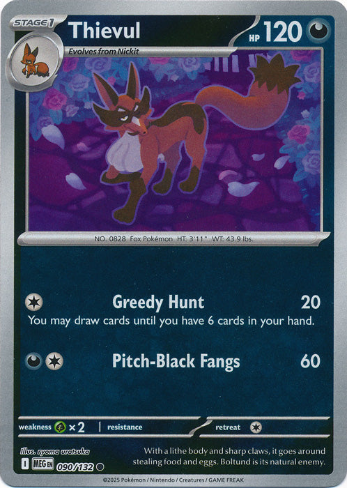 Thievul : MEGA EVOLUTION BASE (Reverse holo) - 090/132 - Lockett Labs UK