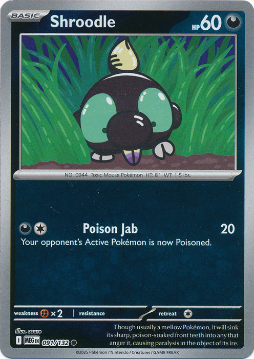 Shroodle : MEGA EVOLUTION BASE (Reverse holo) - 091/132 - Lockett Labs UK