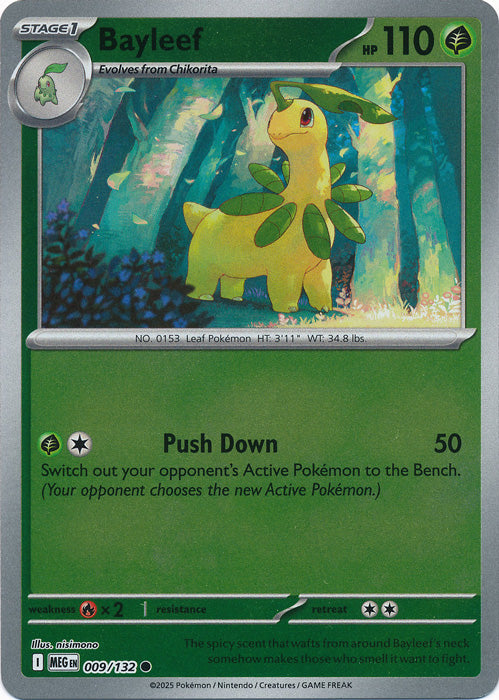 Bayleef : MEGA EVOLUTION BASE (Reverse holo) - 009/132 - Lockett Labs UK