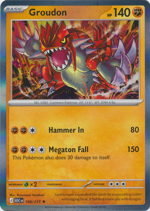 Groudon : ASCENDED HEROES (Holo) - 108/217 - Lockett Labs UK