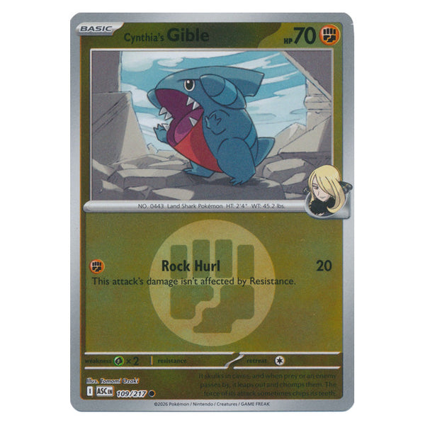 Cynthia's Gible : ASCENDED HEROES (Energy Reverse holo) - 109/217