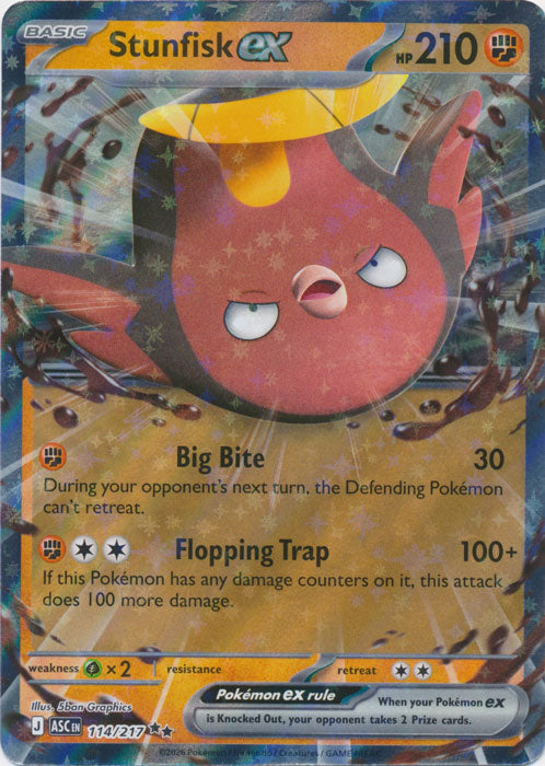 Stunfisk ex : ASCENDED HEROES - 114/217 - Lockett Labs UK