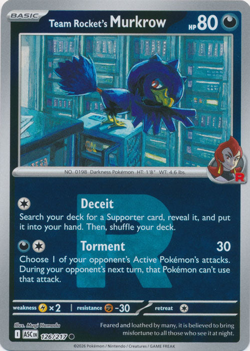 Team Rocket's Murkrow : ASCENDED HEROES (Rocket Reverse holo) - 126/217