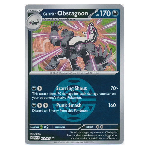 Galarian Obstagoon : ASCENDED HEROES (Ball Reverse holo) - 132/217