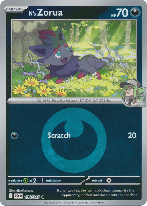 N's Zorua : ASCENDED HEROES (Energy Reverse holo) - 136/217