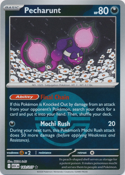 Pecharunt : ASCENDED HEROES (Ball Reverse holo) - 143/217