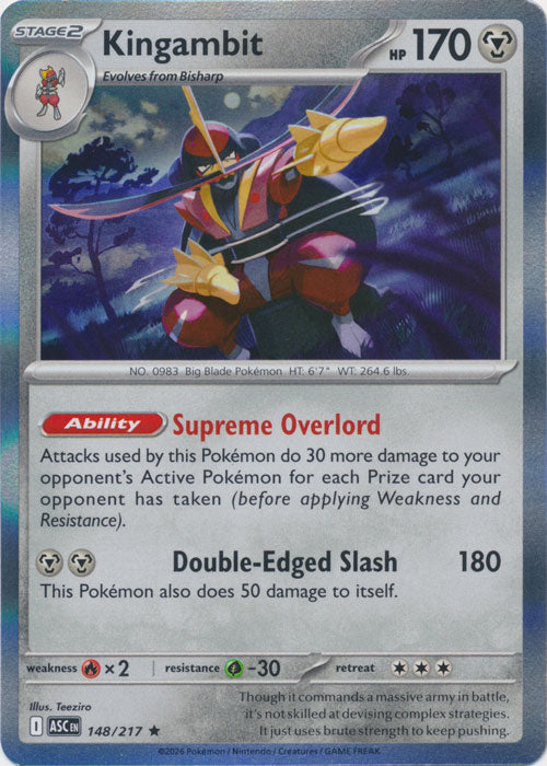 Kingambit : ASCENDED HEROES (Holo) - 148/217 - Lockett Labs UK