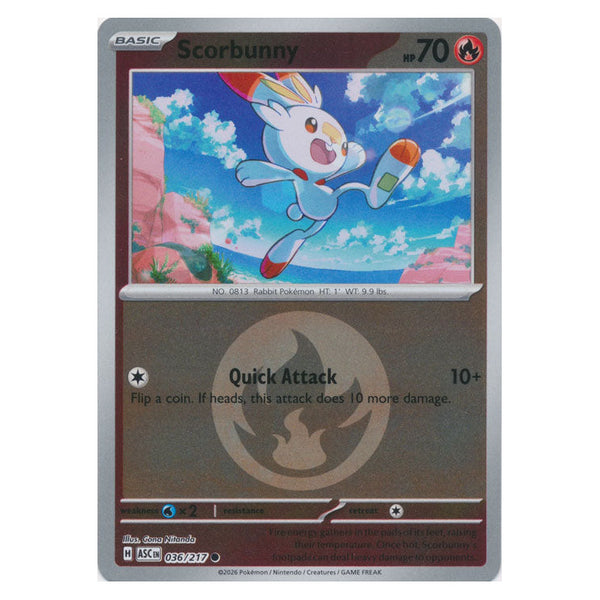 Scorbunny : ASCENDED HEROES (Energy Reverse holo) - 036/217