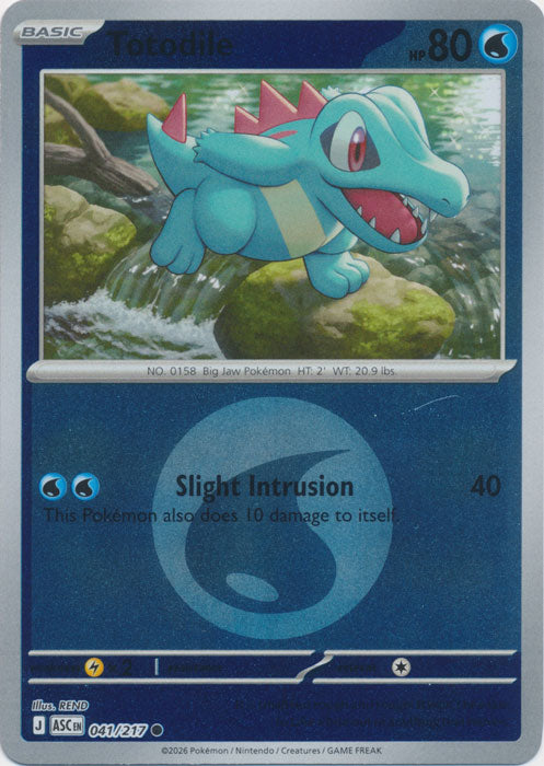 Totodile : ASCENDED HEROES (Energy Reverse holo) - 041/217 - Lockett Labs UK