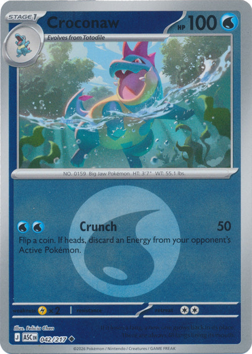 Croconaw : ASCENDED HEROES (Energy Reverse holo) - 042/217