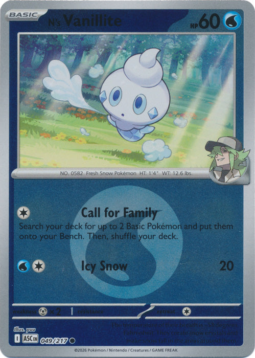 N's Vanillite : ASCENDED HEROES (Energy Reverse holo) - 049/217