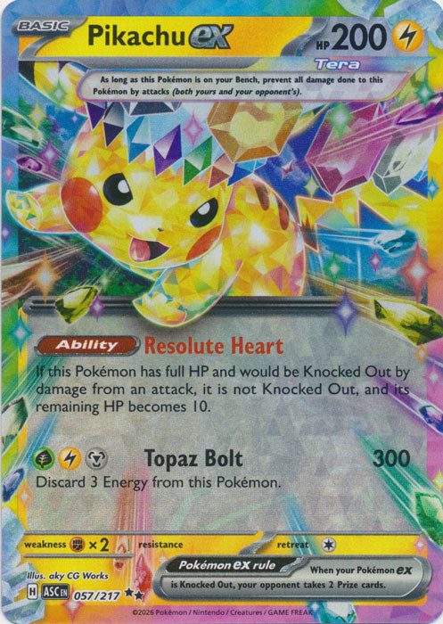 Pikachu ex : ASCENDED HEROES - 057/217 - Lockett Labs UK