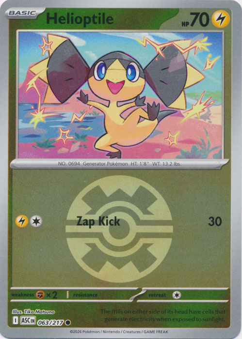 Helioptile : ASCENDED HEROES (Ball Reverse holo) - 063/217