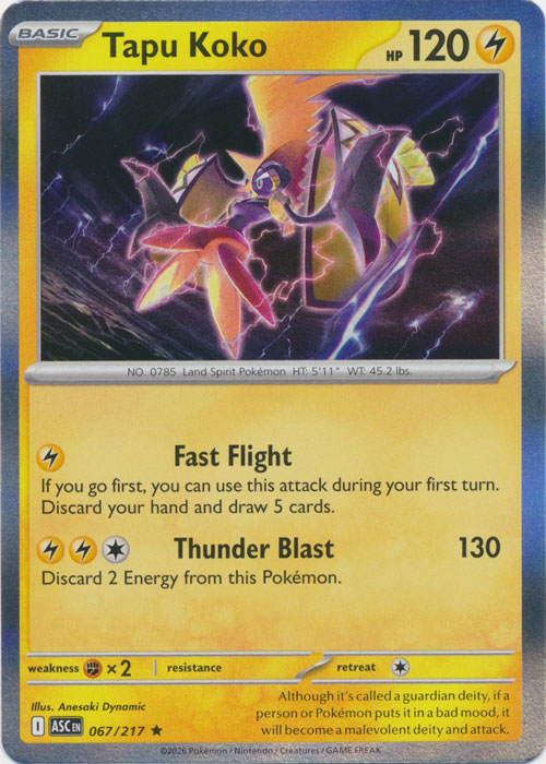 Tapu Koko : ASCENDED HEROES (Holo) - 067/217 - Lockett Labs UK