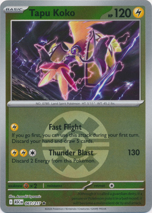 Tapu Koko : ASCENDED HEROES (Ball Reverse holo) - 067/217