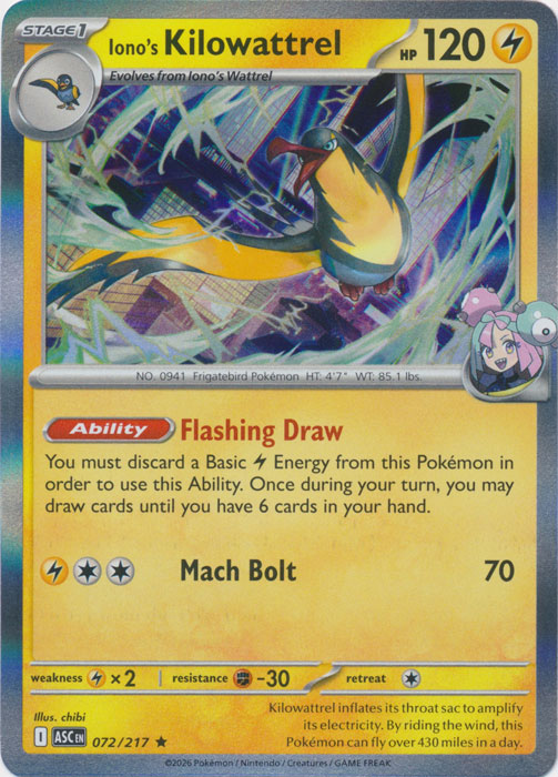 Iono's Kilowattrel : ASCENDED HEROES (Holo) - 072/217 - Lockett Labs UK