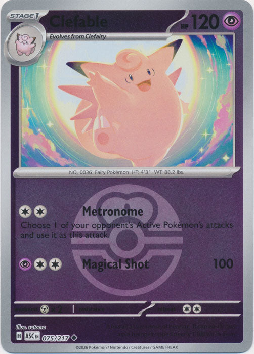 Clefable : ASCENDED HEROES (Ball Reverse holo) - 075/217