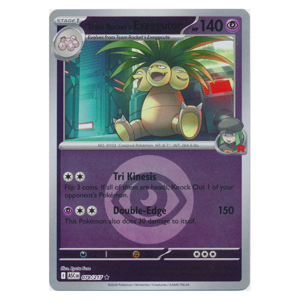 Team Rocket's Exeggutor : ASCENDED HEROES (Energy Reverse holo) - 078/217