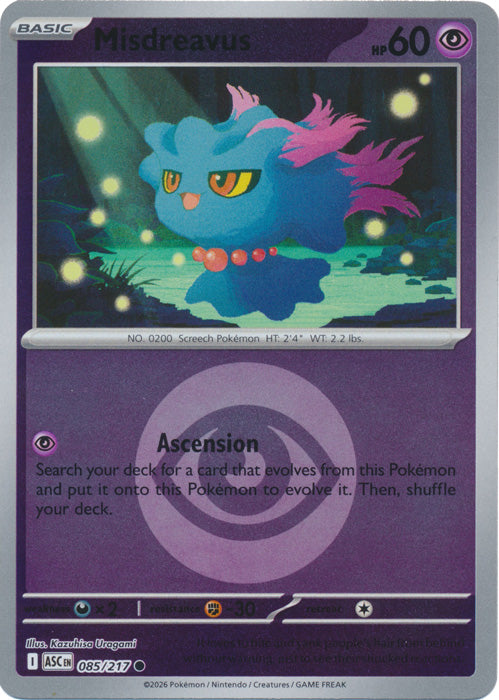 Misdreavus : ASCENDED HEROES (Energy Reverse holo) - 085/217 - Lockett Labs UK