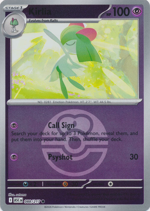 Kirlia : ASCENDED HEROES (Ball Reverse holo) - 088/217