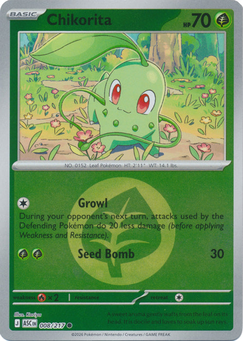 Chikorita : ASCENDED HEROES (Energy Reverse holo) - 008/217