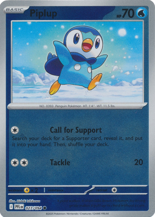 Piplup : PHANTASMAL FLAMES (Reverse holo) - 027/094 - Lockett Labs UK