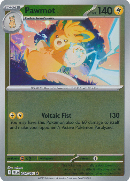 Pawmot : PHANTASMAL FLAMES (Reverse holo) - 034/094 - Lockett Labs UK