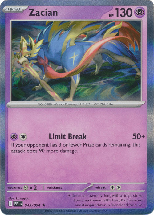 Zacian : PHANTASMAL FLAMES (Holo) - 045/094 - Lockett Labs UK