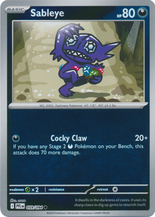 Sableye : PHANTASMAL FLAMES (Reverse holo) - 059/094 - Lockett Labs UK