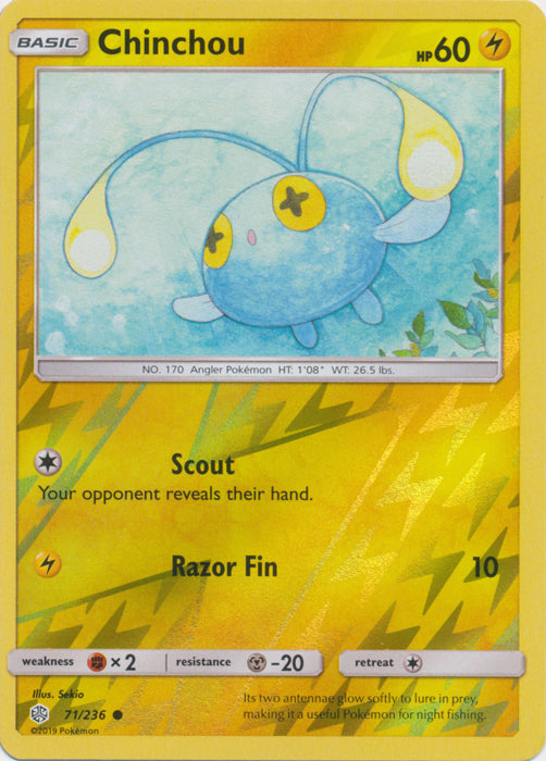 Chinchou : COSMIC ECLIPSE (Reverse holo) - 71/236 - Lockett Labs UK