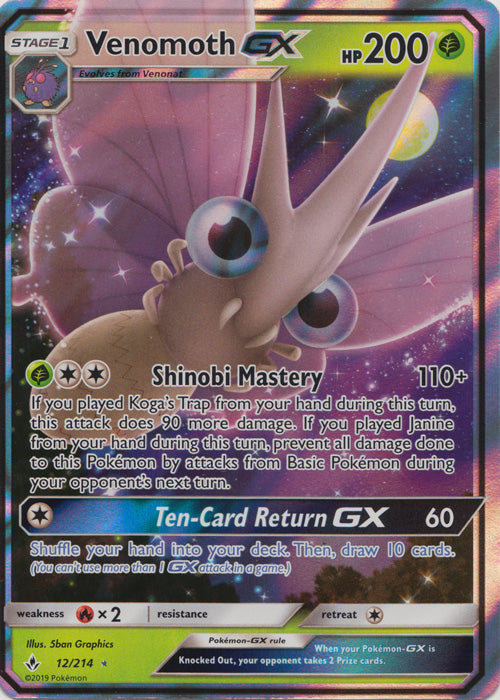 Venomoth GX : UNBROKEN BONDS - 12/214 - Lockett Labs UK