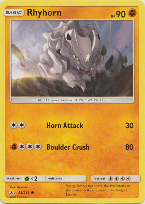 Rhyhorn : UNBROKEN BONDS - 93/214 - Lockett Labs UK